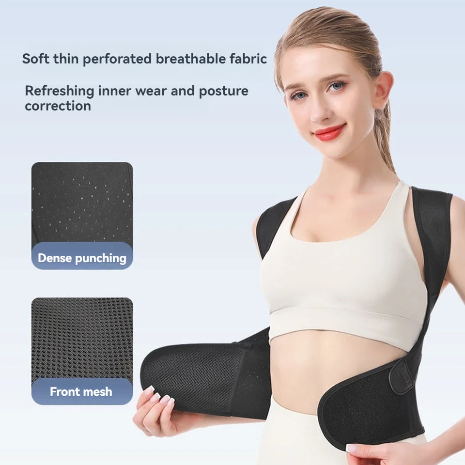 AOLIKES New Back Posture Corrector Brace for Women Men Breathable Back Posture Correction Back Support Belt Adjustable Shoulder