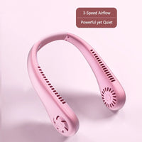 Lenovo Portable Neck Fan Bladeless USB Rechargeable Hands Free Wearable Mini Personal Cooling Fan 3 Speeds Outdoor Travel