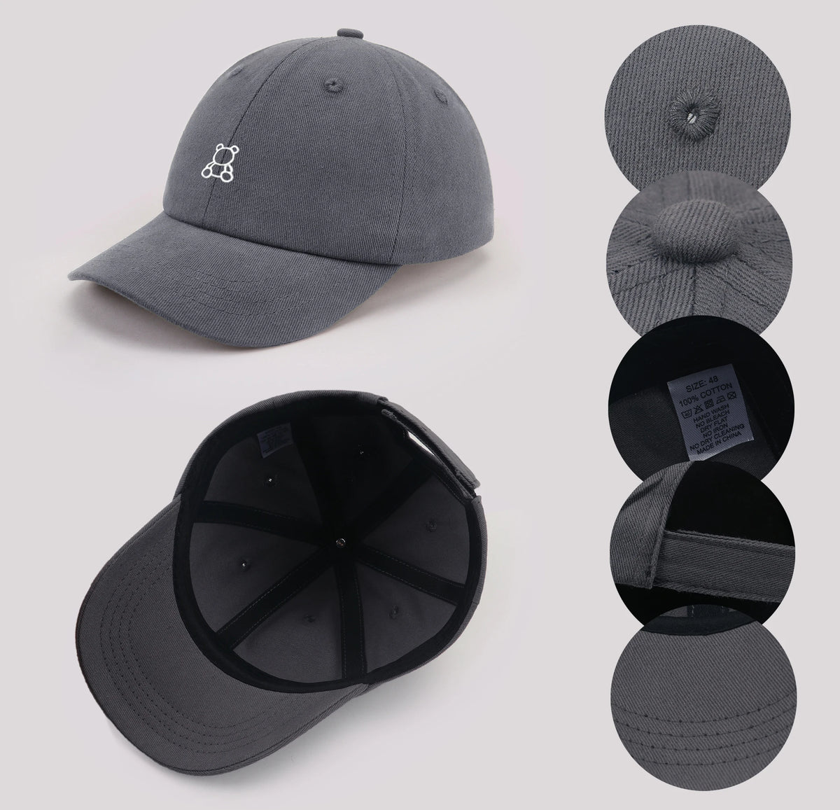 Cartoon Bear Baby Baseball Cap Cute Solid Color Toddler Sun Hat with Ears Summer Adjustable Kids Boy Girl Peaked Cap