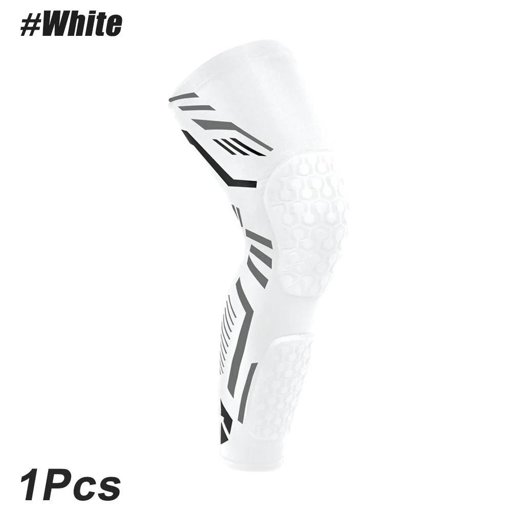 Anti-collision Padded Knee Compression Brace Long Leg Sleeves for Sports Basketball, Football, Volleyball,Knee Pads Shin Support
