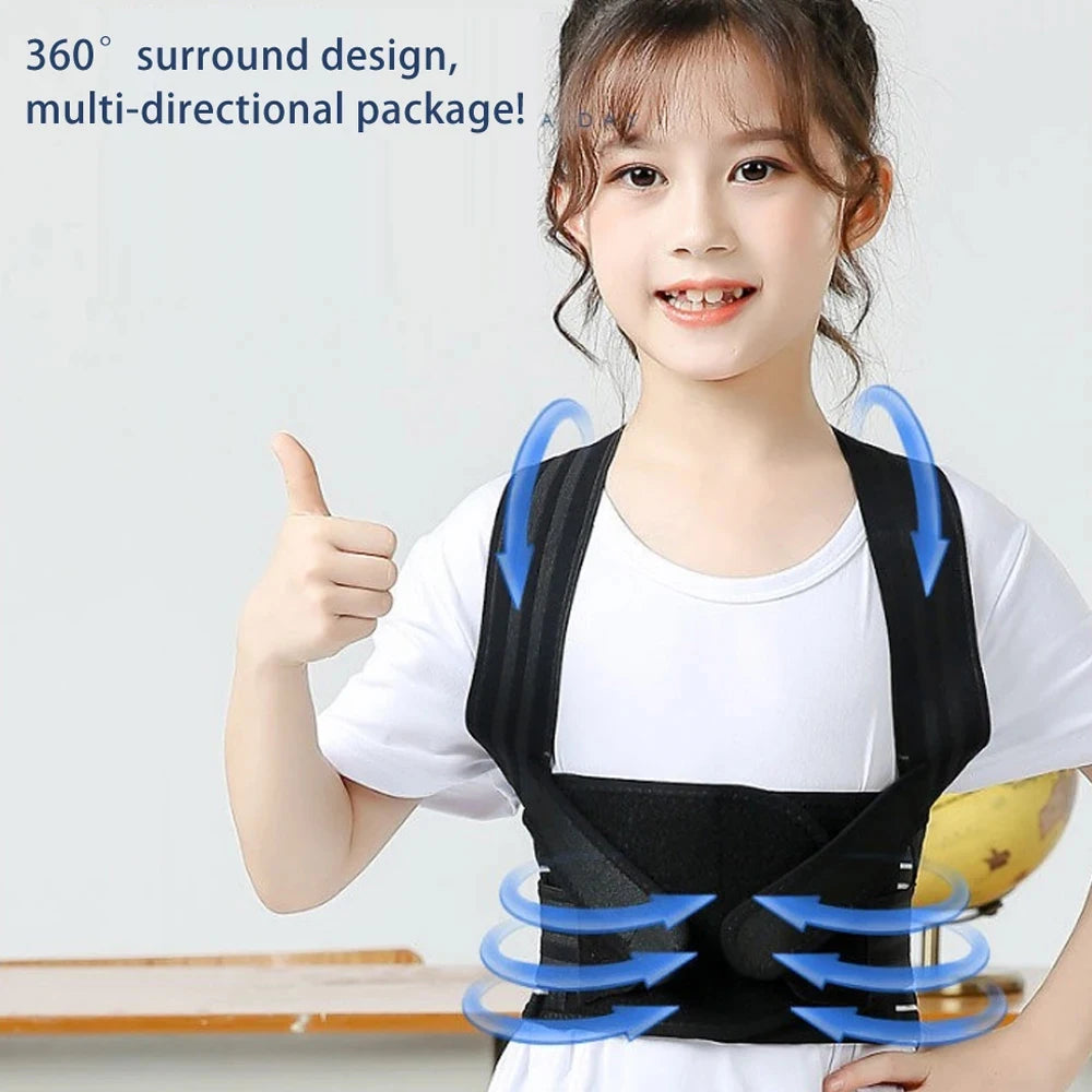 1PCS Posture Corrector for Kids Adjustable Back Straighter Shoulder Pads Upper Back Posture Brace for Teenagers Spinal Support