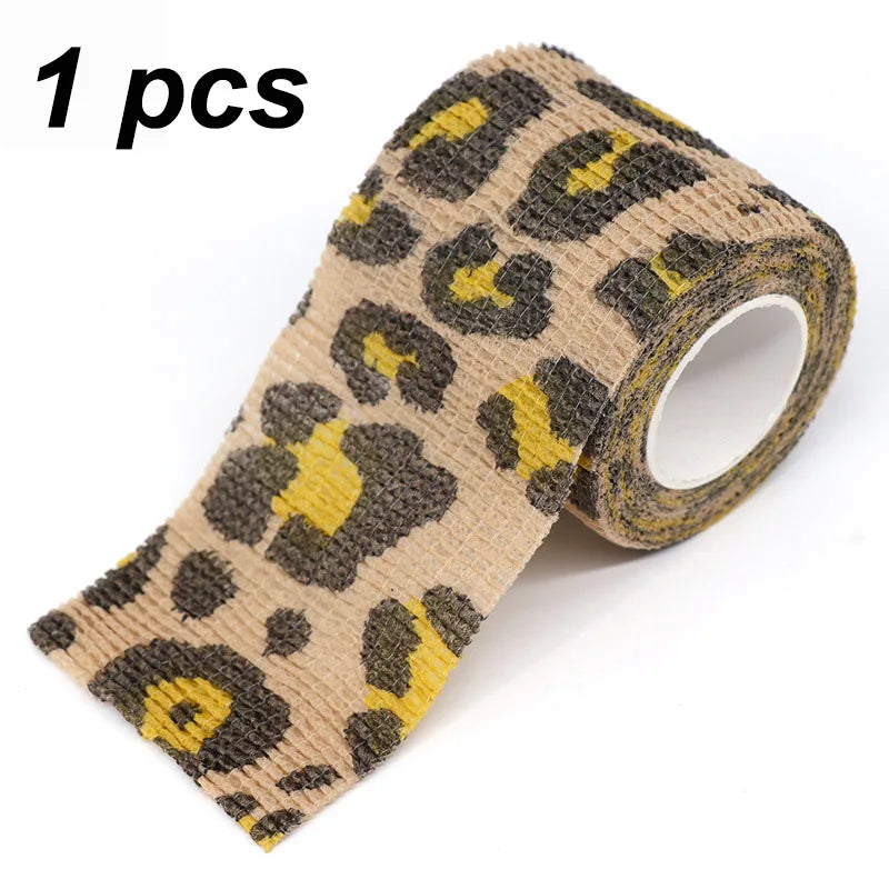 1/2/6 pcs Animal Printed Self Adhesive Tattoo Elastic Bandage 4.5m Sports Wrap Tape for Finger Joint Knee First Aid Kit Pet Tape