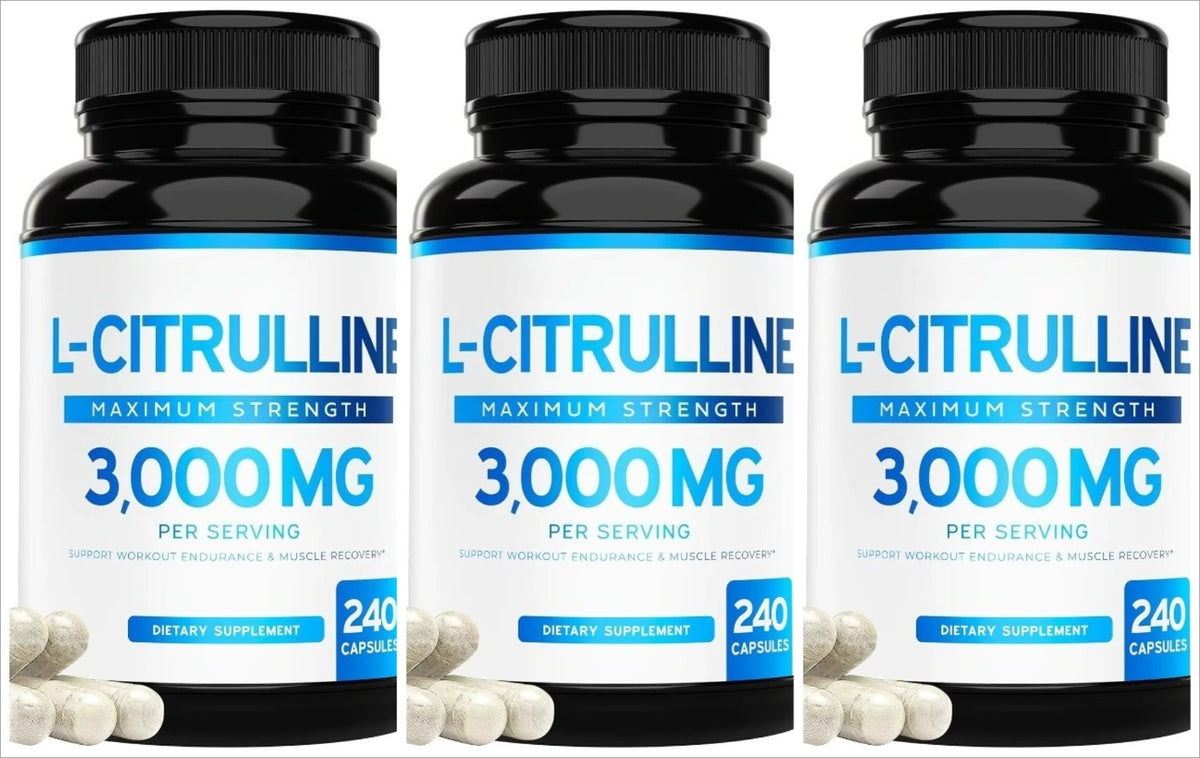 L-Citrulline 3000mg Supplement for Men & Women Vegan Amino Acid Sports Support for Workout Pump Muscle Recovery 60 Servings