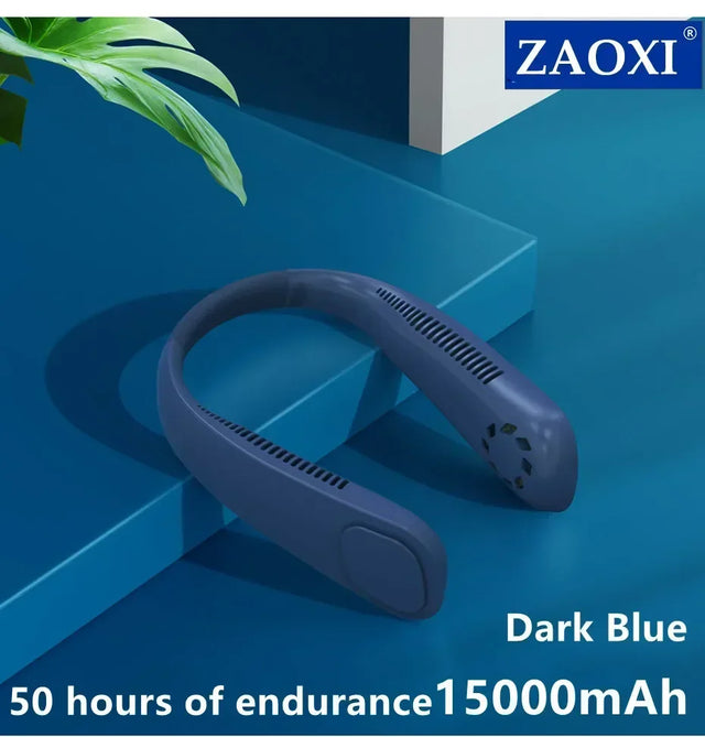 16000mAh Neck Fan Type-C Rechargeable Three-speed Wind Portable Mini Bladeless Fan Hanging Sport For Summer Outdoor