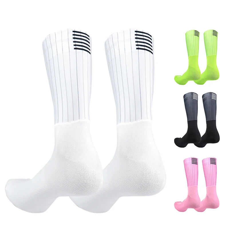2026 New Cycling Slip Pro Socks Anti Team Aero Seamless Silicone Running Sport Road Bike Socks