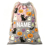 Large Halloween Canvas Gift Bag with Drawstring Reusable Personalized Gift for Halloween Package