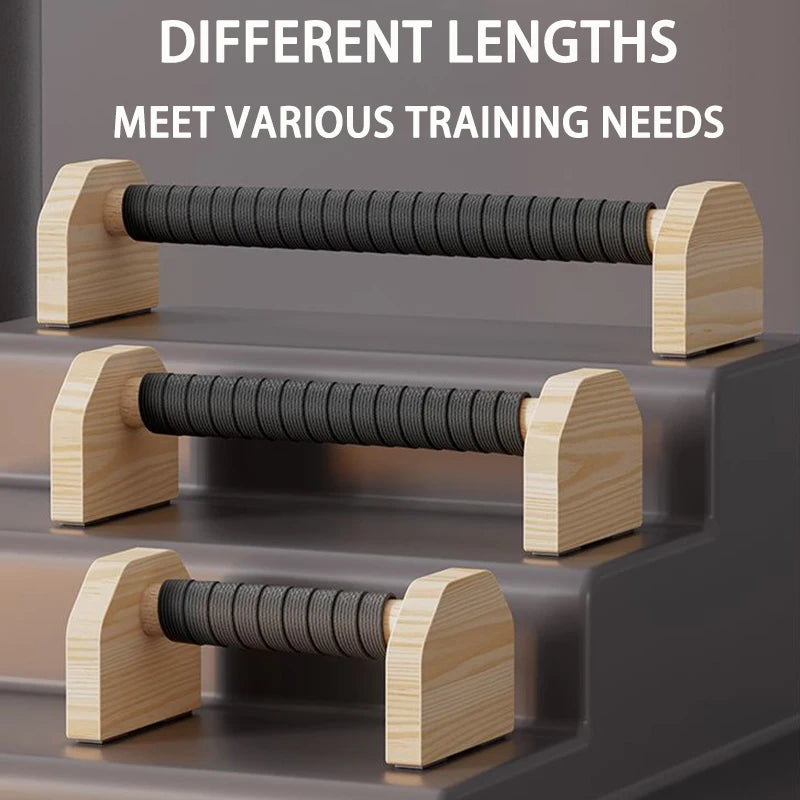 Push-up Stand Wood Pushup Bars Exercise Non-Slip Parallettes Handle Stands Calisthenics Fitness Equipment Home Strength Training