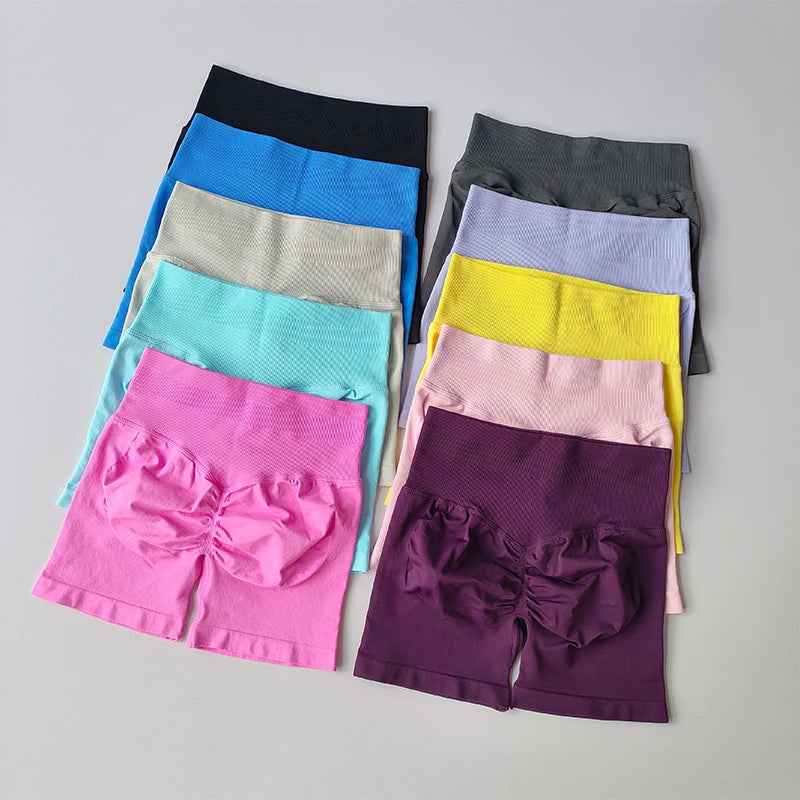 Peach Buttock Lifting Three-point Shorts Summer High Waisted Yoga Shorts Fashionable and Sexy Running Fitness Pants Solid Color