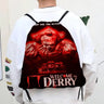 Horror Film I-It P-Pennywise Clown Drawstring Bags Sports Backpack Gym Sackpack Water Resistant String Bag For Cycling