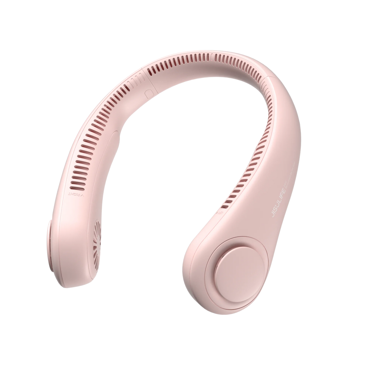 JISULIFE Portable Neck Fan, 4000mAh Battery Rechargeable, 5 Speeds Adjustable, Twistable Hands-Free Bladeless Neckband for Sport