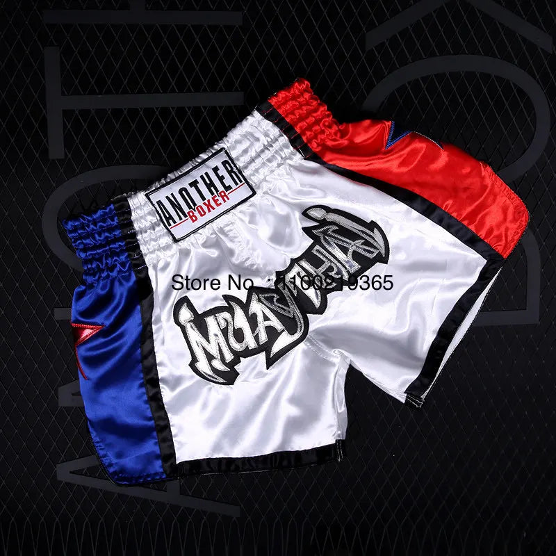 Tiger Muay Thai Shorts Satin Kick Boxing Shorts Mens Women Kids Gym Martial Arts MMA Training Clothes BJJ Fight Kickboxing Pants