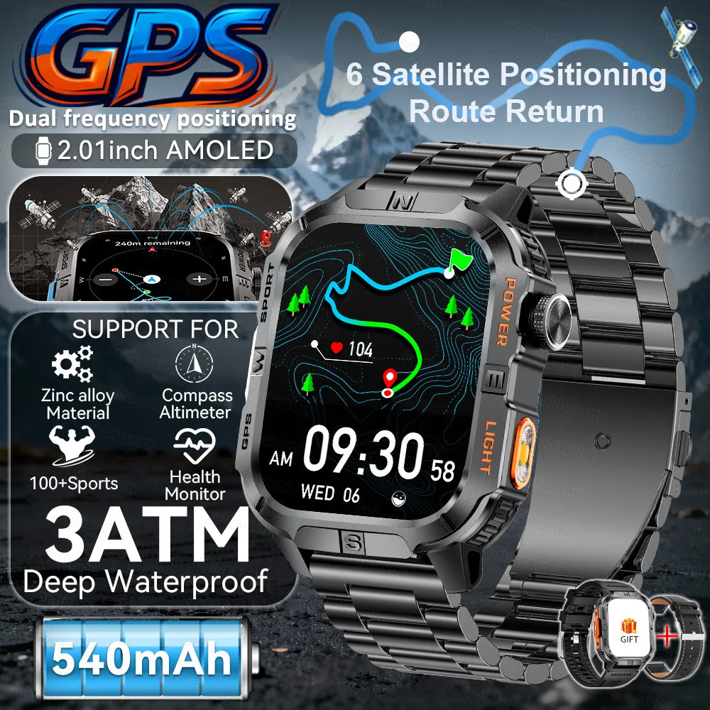 New Military Grade Smart Watch Men 2.01