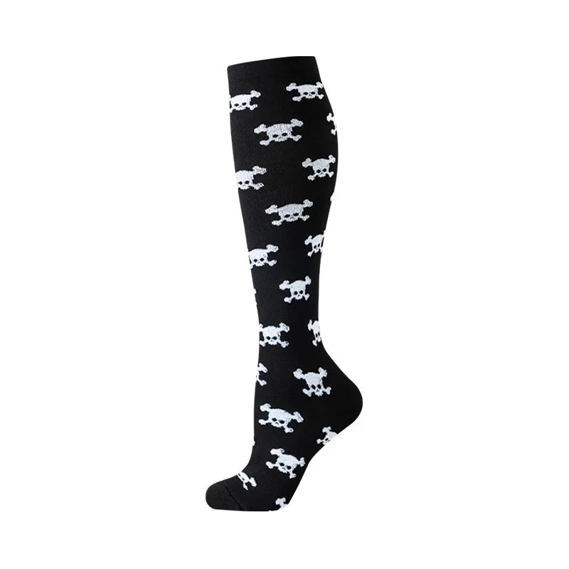 Compression Socks Sports Jump Rope Yoga Elastic Pressure Calf Stockings Socks Varicose Veins Compress Halloween Christmas New