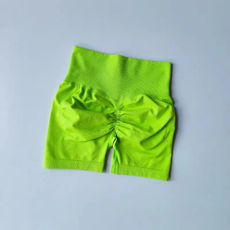 Summer High-Waist Women's Yoga Shorts Breathable Fitness Shorts Butt Lift Sports Running Cycling Push-Up Workout Gym Shorts