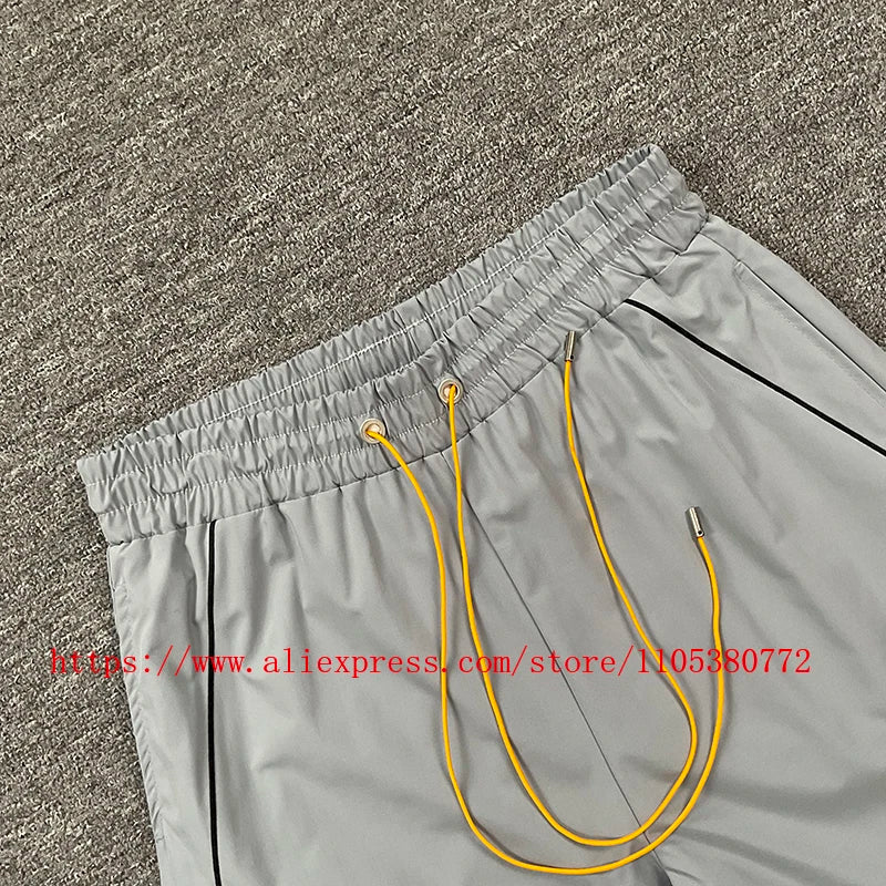 2026 Latest Style Men's Rhude Print Casual Shorts Loose Fit Nylon Drawstring High Quality Beach Sports Shorts Quick Delivery