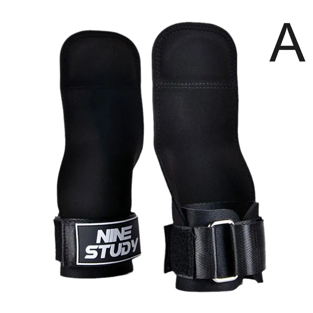 Double Layers PU Leather Gloves Wrist Straps for Weight Lifting Grips Women Men GYM Deadlift Training Bench Press Pull-up Gloves
