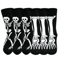 1 Pair Halloween Skeleton Ghost Claw Cartoon Print Casual Socks for Men and Women Mid-Calf Socks Autumn Winter Socks for Girls