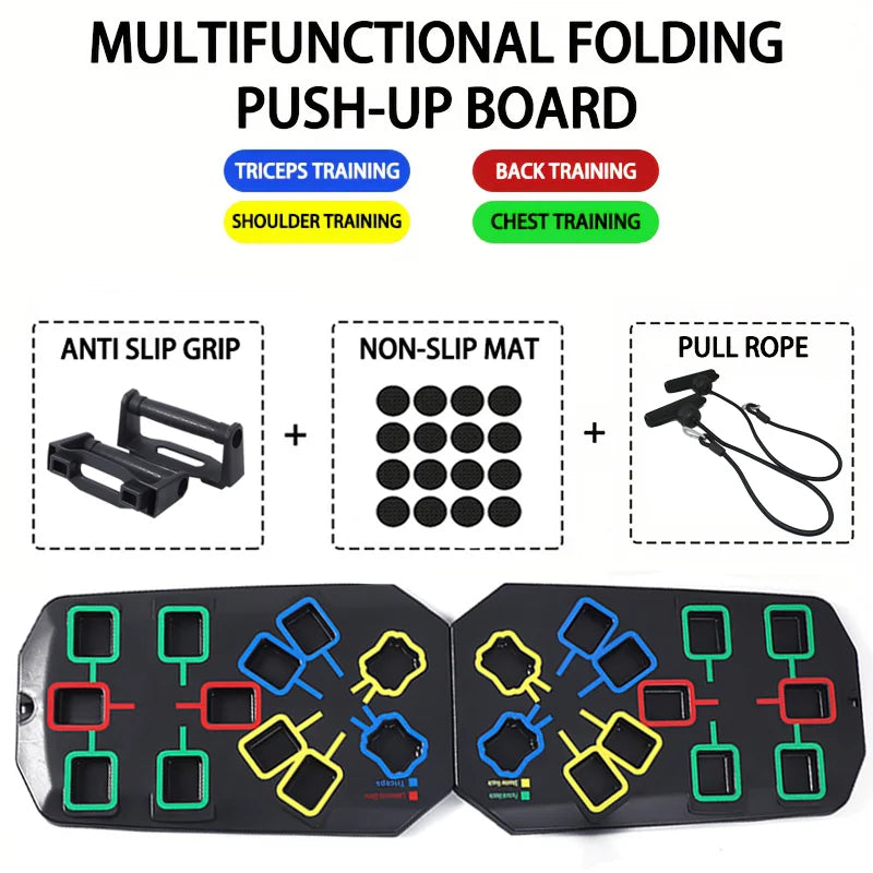 New Portable Multifunctional Push-up Board Set with Handles Foldable Fitness Equipment for Chest Abdomen Arms and Back Training