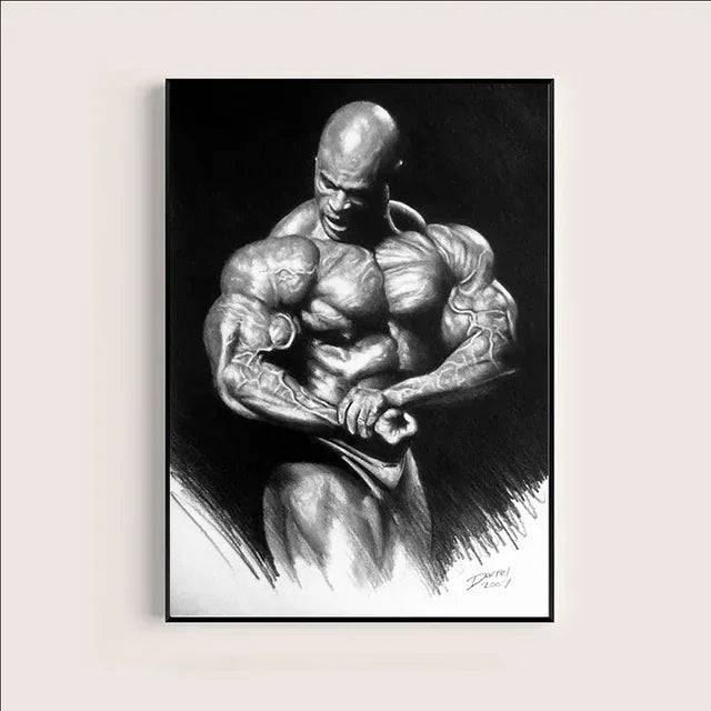 Ronnie Coleman Fitness Gym Sport Star Muscle Man Oil Canvas Painting Poster Prints  Wall Art Pictures for Living Room Home Decor