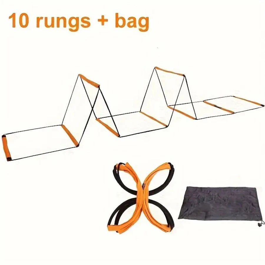 6/8/10/12-Grid Multi-Purpose Agility Ladder - Soft, durable, portable training equipment for fitness, speed and agility training