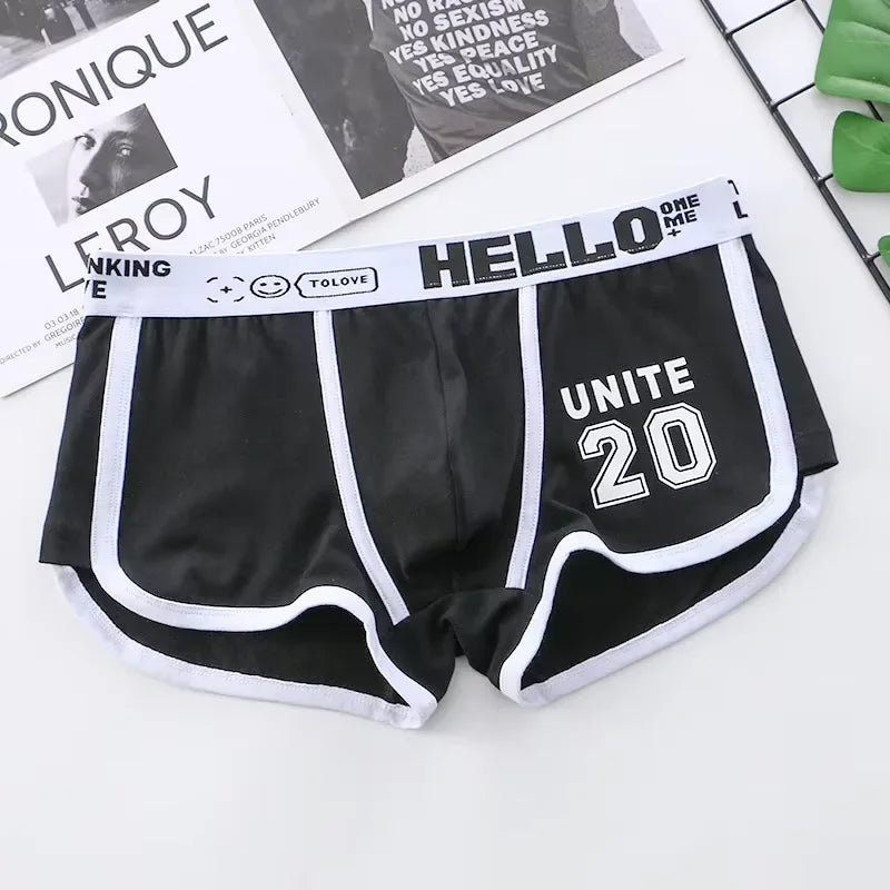 1/3pcs Men Underwear Sports Boxer Shorts Cotton Solid Color Sexy Panties Fashion Breathable Comfortable Underpants Man U Convex