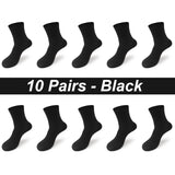 Bamboo Fiber Men's Socks 10Pairs Black Business Soft Breathable Long High Quality  Autumn for New Male Sock Plus Size 39-48