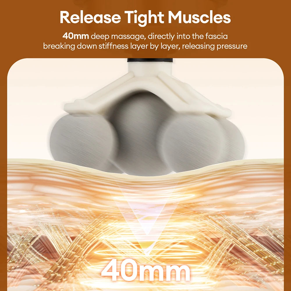 11 IN 1 Powerful Electric Massage Gun 99 Levels Adjustable High-Frequency Vibration Fascia Gun for Sports Body Massage