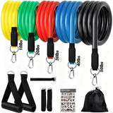 11Pcs/Set Pull Rope Resistance Bands Portable Fitness Equipment Ankle Strap Chest Expander Elastic Exercise Band Training