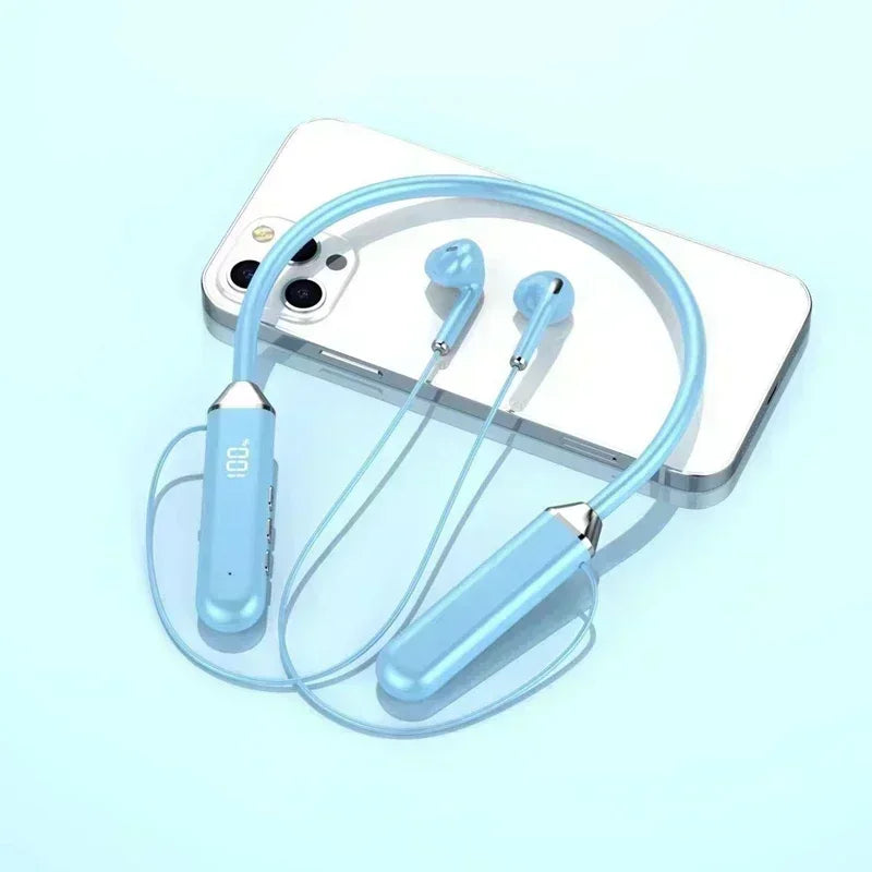 Wireless Neckband Bluetooth Earphones High Sound Quality Stereo Battery Display HD Voice Call Sports Headphones New Product 2025