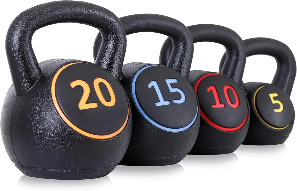 Home HIIT Workout 4-Piece Kettlebells Weights Set, No Color Mentioned, Wide Grip Soft Kettlebell, Multiple Weights for Women