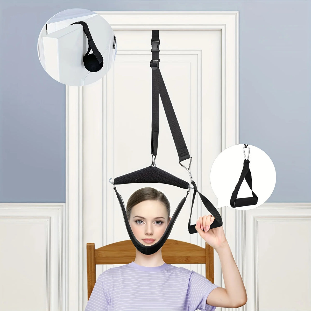 Neck Support Strap - Collarbone & Posture Trainer, Collapsible , Cervical Neck Device for Gym,, Travel - Ideal New Year Gift
