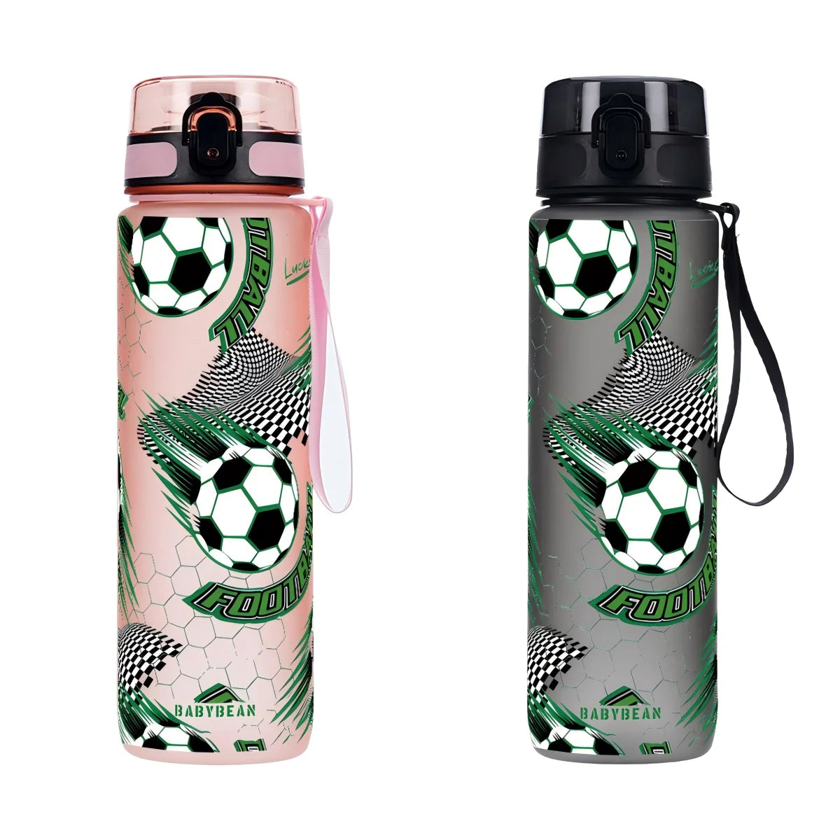 750ml Football Pattern Kids Water Bottle Leak Proof Flip Lid Portable Sports Drink Cup For Boys Outdoor Sport
