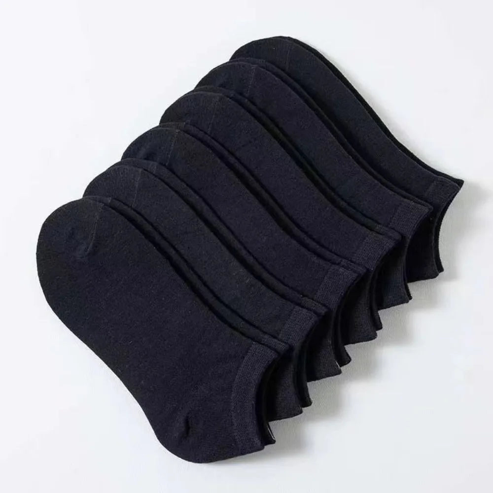Unisex Casual Plain Color Boat Socks Thin Breathable Comfy Anti Odor Sweat-absorbing Ankle Socks For Men Women black,white,gray