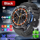 New Six Satellite GPS Precise Positioning Offline Map Smartwatch 10ATM 4GB Memory Flashlight SpO2 170+Sports Tracker Call Watch