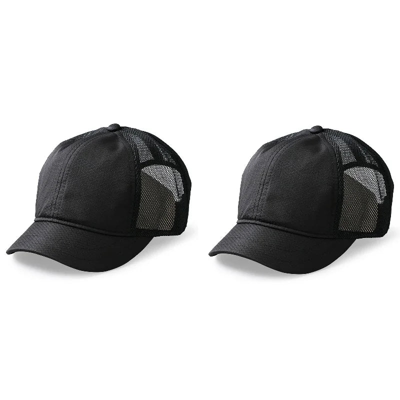 Short Bill Baseball Caps for Men Women Plus Size Big Head Mesh Summer Breathable Short Brim Trucker Hat Running 56-60cm 60-65cm