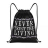 Custom Raven Rage Drawstring Backpack Sports Gym Bag for Women Men Halloween Witch Gothic Scary Crow Training Sackpack
