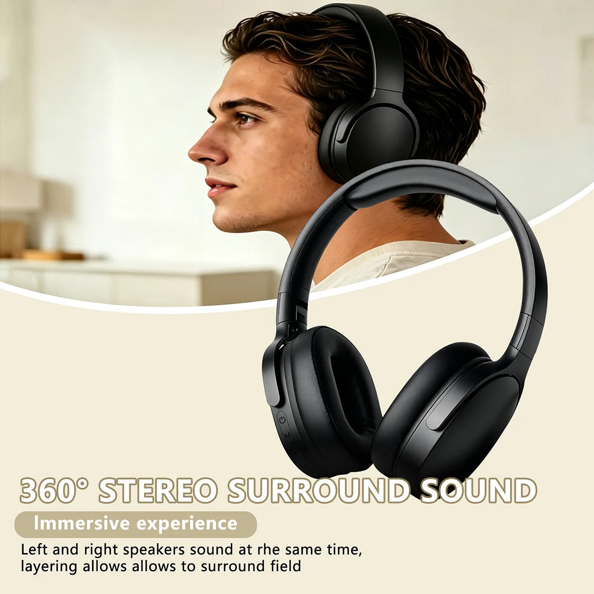 Wireless Headset, Jerry 5.3, Long Battery Life, Computer /iPad/ Mobile universal, Listening to Music/Gaming Wireless Headset