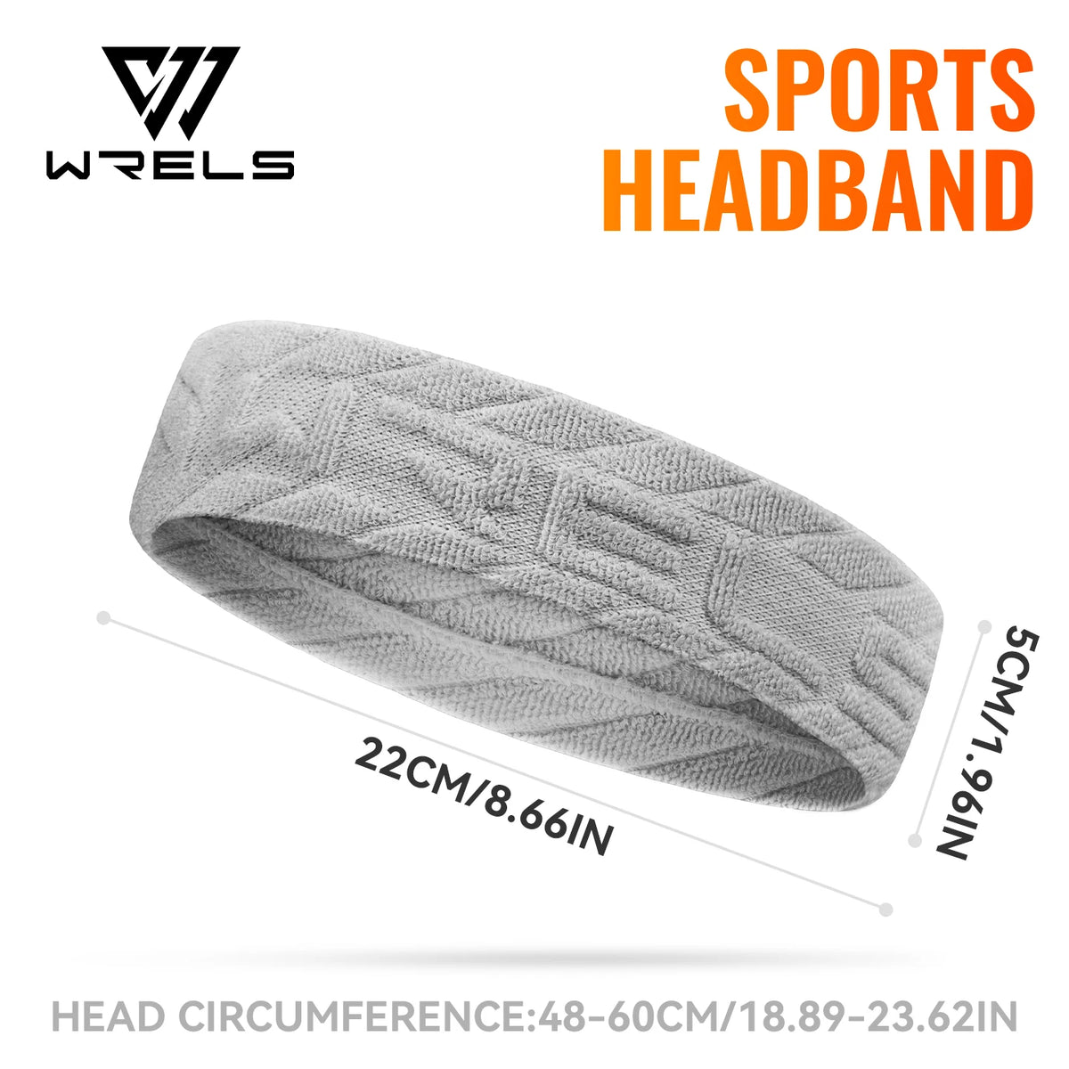 WRELS Sports Headband Absorbent Sweatband Breathable Hair Band Men Women Basketball Tennis Running Fitness Gym Yoga Hairband