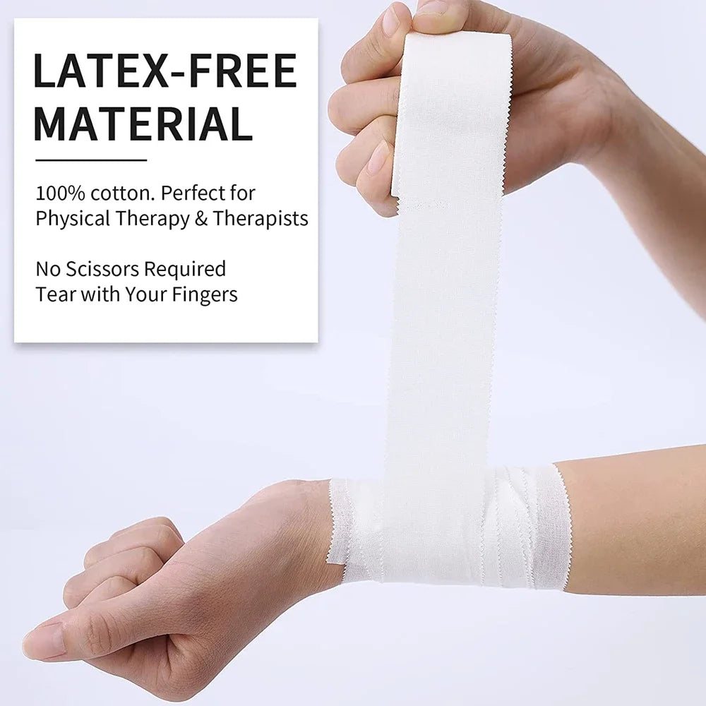 2.5/3.8/5cm 9.1Meters Sport Athletic Waterproof Cotton White Boxing Adhesive Tape Strain Injury Support Sport Binding Bandage