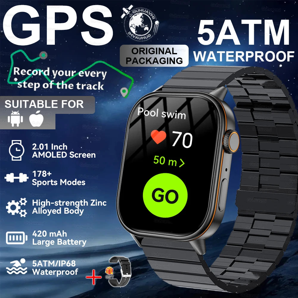 2026New Military Dual-band GPS Smart Watch Compass IP68K Waterproof Bluetooth Call Heart rate Sports Smart Watch For IOS Andriod