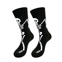 1 Pair Halloween Skeleton Ghost Claw Cartoon Print Casual Socks for Men and Women Mid-Calf Socks Autumn Winter Socks for Girls