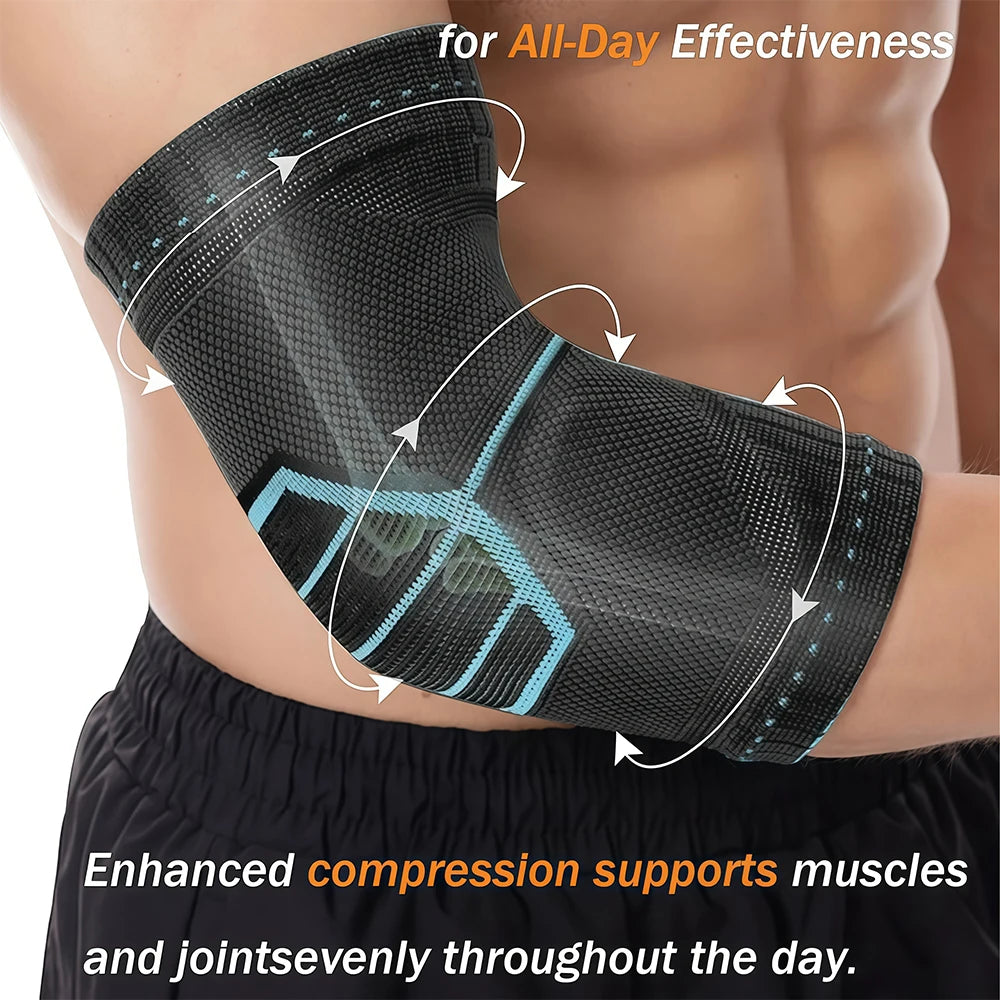 1/2Pcs Elbow Brace Support, Elbow Compression Sleeve with Gel Pad for Golfer's Tennis Elbow, Tendonitis Treatment Pain Relief