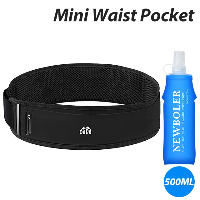 NEWBOLER Running Waist Bag Men Women Invisible Trail Running Belt Hydration Waist Pack Phone Holder Gym Fitness Marathon