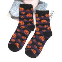 Halloween Women's Socks Personality Harajuku Warm Sock Simple Long Socks Fashion Spring Autumn for Women Men Mid Length Socks