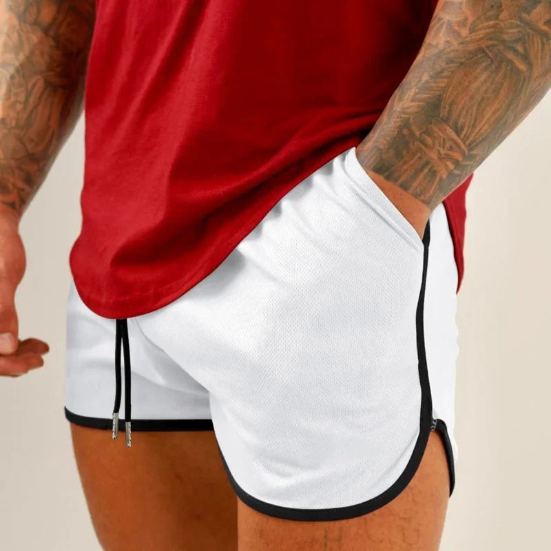 Summer Beach Fitness Shorts Men Running Training Short Pants Casual Athletics Quick Drying Breathable Mesh Sports Shorts