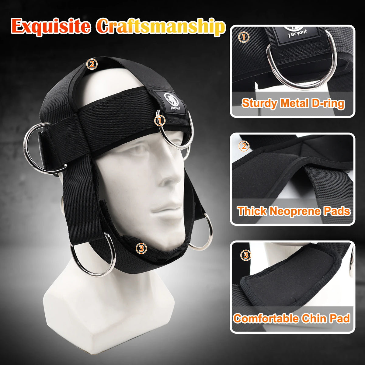 Neck Training Harness with Pulley System – Adjustable Head Strap for Neck Strength Workout with Steel Chain Powerlifting
