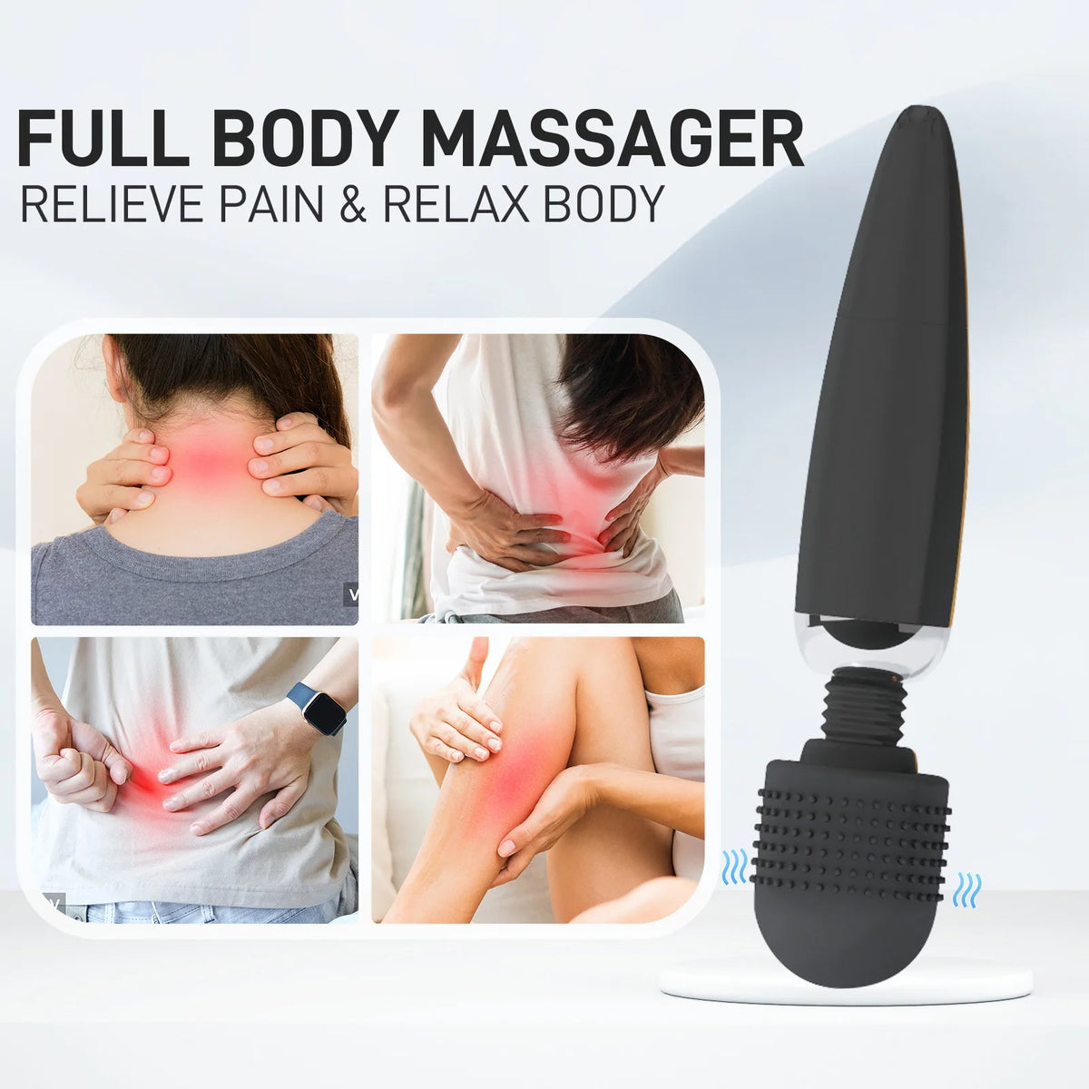 Electric Massager Stick,8 Intensity Levels 20 Vibration Modes Suitable for Neck,foot,head,back Health Massage Gun Portable