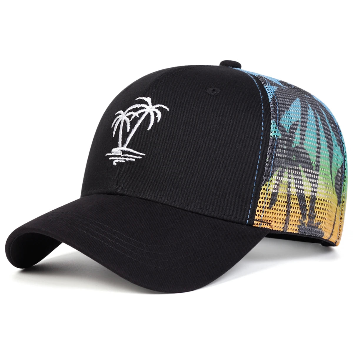Unisex Coconut Tree Embroidery Baseball Net Caps Spring and Summer Outdoor Adjustable Casual Hats Sunscreen Hat Sports Cap