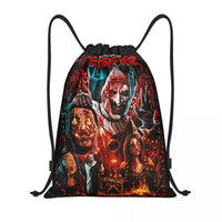 Custom Horror Movie Terrifier Drawstring Bag for Shopping Yoga Backpacks Women Men Halloween Clown Sports Gym Sackpack