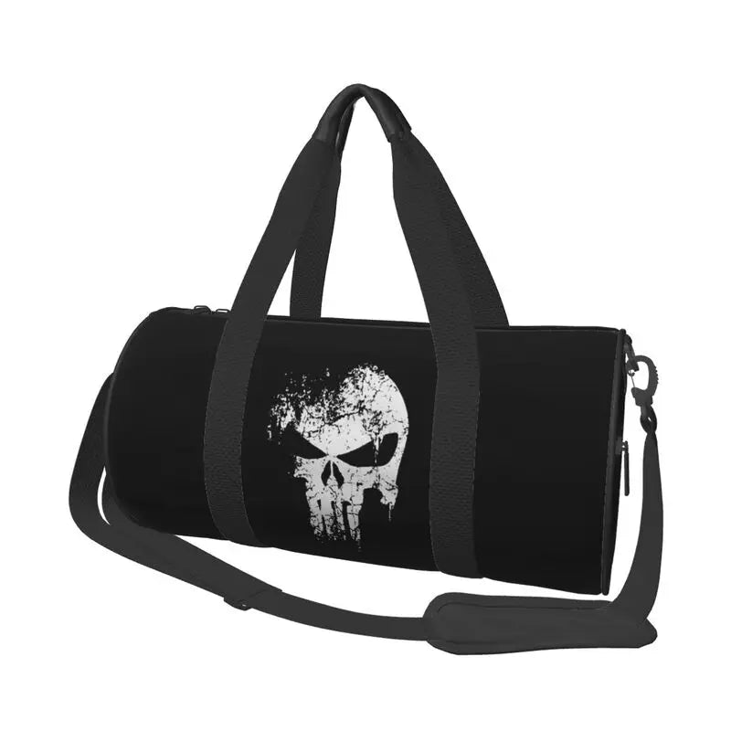 Skeleton Skull Print Round Travel Duffel Bag Lightweight Waterproof Durable Handbags Yoga Gym Sports Bag Outdoor Fitness Bags